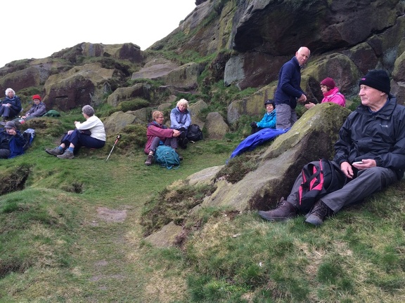 Lunch at the North side of Almscliffe Crag