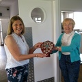 Sue Matthews receiving the winner's shield